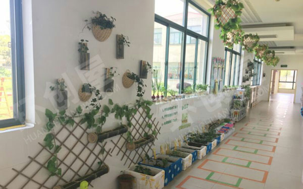幼儿园走廊植物角竹林小清新图片