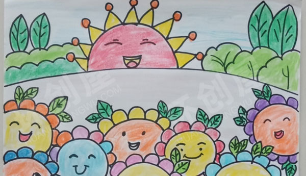 幼儿园绘画简笔画作品展示图片