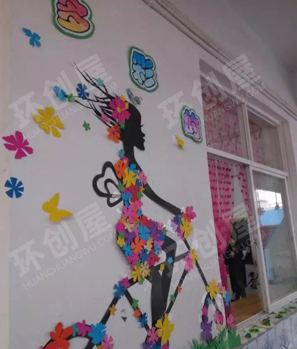 幼儿园户外教室墙面四季主题图片