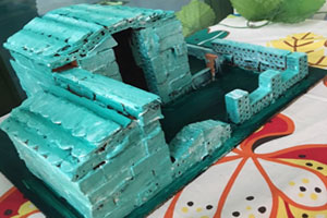 幼儿园建构区小小建筑师泥巴搭建小屋模型图片9张