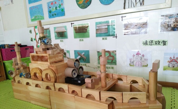 幼儿园建构区搭建作品轮船图片