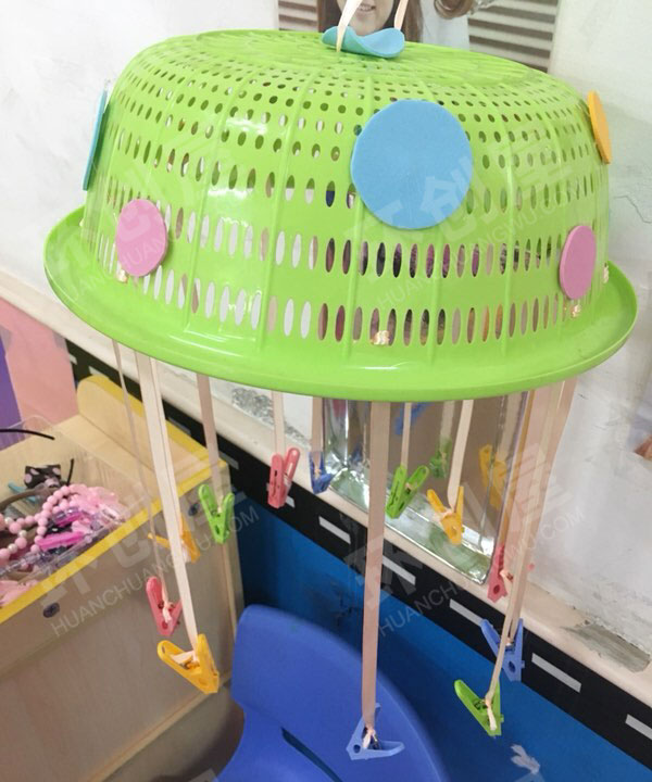 幼儿园角色游戏美发屋烫头发帽图片