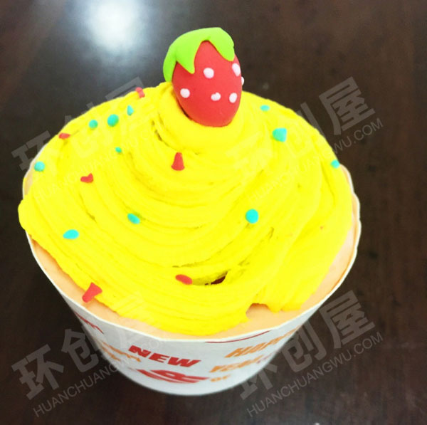 幼儿园角色游戏蛋糕店杯子蛋糕粘土作品图片