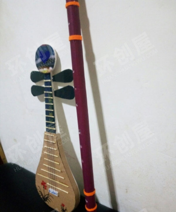 幼儿园表演区自制教玩具琵琶和笛子图片