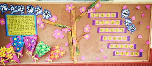 幼儿园3.8妇女节主题墙环创图片