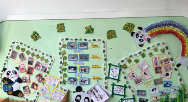 幼儿园熊猫风主题墙环创图片