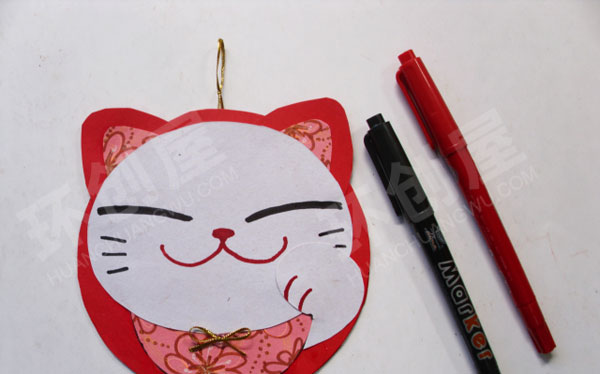 幼儿园新年招财猫吊牌图片