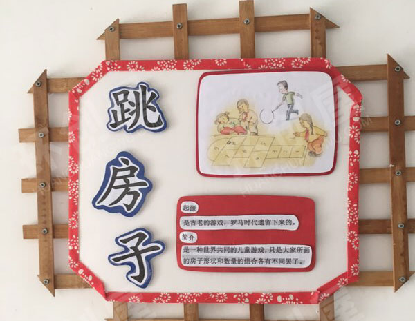 幼儿园走廊墙面中国风游戏运动图片