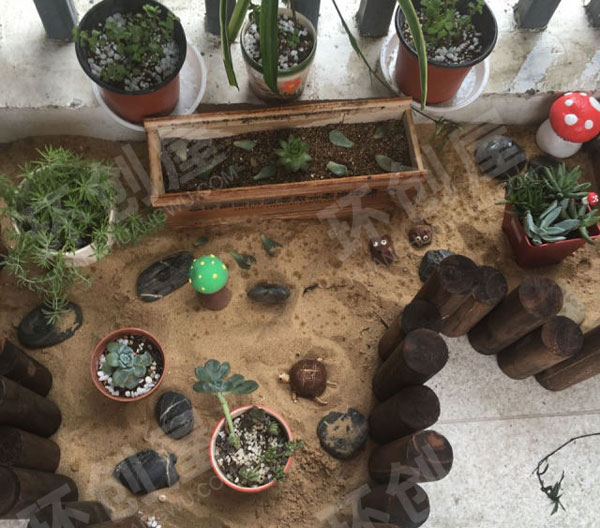 幼儿园走廊植物角阳光花圃图片