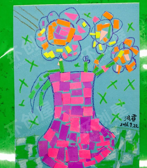 幼儿园剪贴画作品展示图片