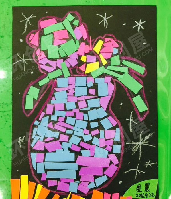 幼儿园剪贴画作品展示图片