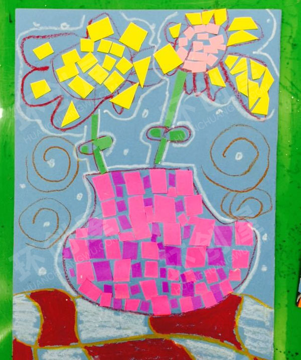幼儿园剪贴画作品展示图片