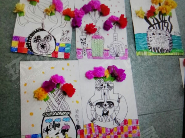 幼儿园环保手工创意画作展示图片