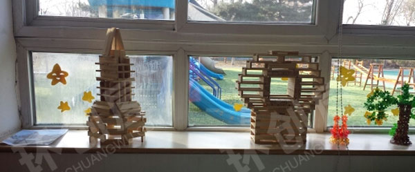 幼儿园环创建构区小小建筑师图片