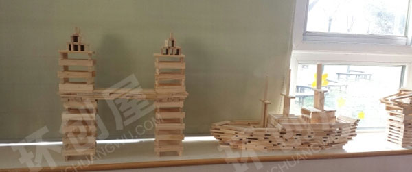 幼儿园环创建构区小小建筑师图片
