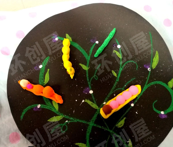 幼儿园美工区轻泥豌豆图片