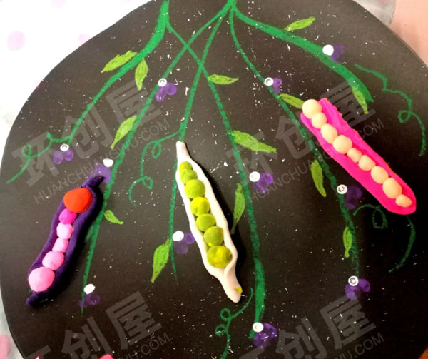 幼儿园美工区轻泥豌豆图片