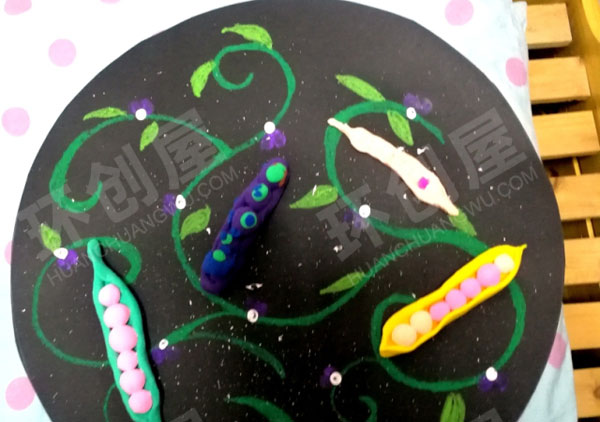 幼儿园美工区轻泥豌豆图片