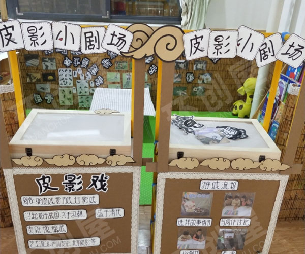 幼儿园角色游戏皮影小剧场图片