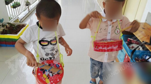 幼儿园表演区小铁盒大妙用自制乐器图片