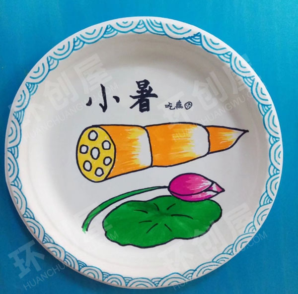 幼儿园墙面布置二十四节气纸盘画图片