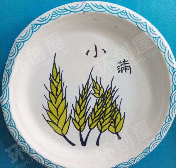 幼儿园墙面布置二十四节气纸盘画图片