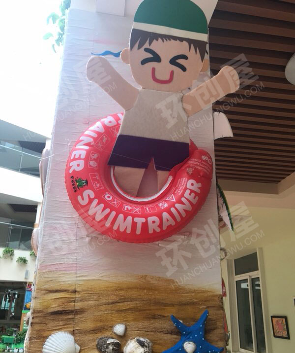 幼儿园走廊墙柱夏天海滩图片