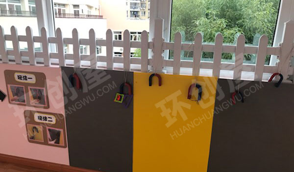 幼儿园走廊墙面百变磁铁科学认知图片