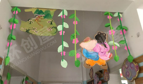幼儿园门窗装饰西游记高老庄主题图片