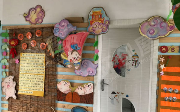 幼儿园门窗装饰西游记高老庄主题图片
