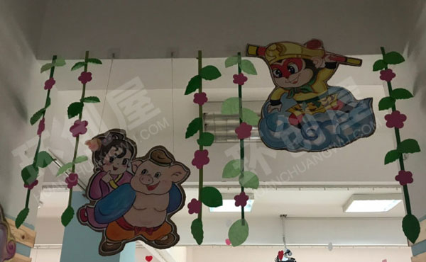 幼儿园门窗装饰西游记高老庄主题图片