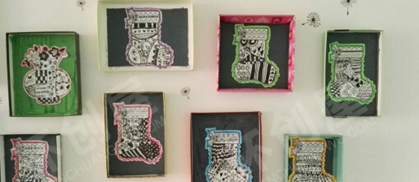 幼儿园多种多样线描画作品展示图片