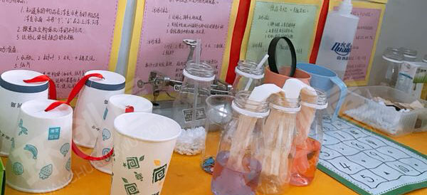 幼儿园科学区废物利用颜色认知图片