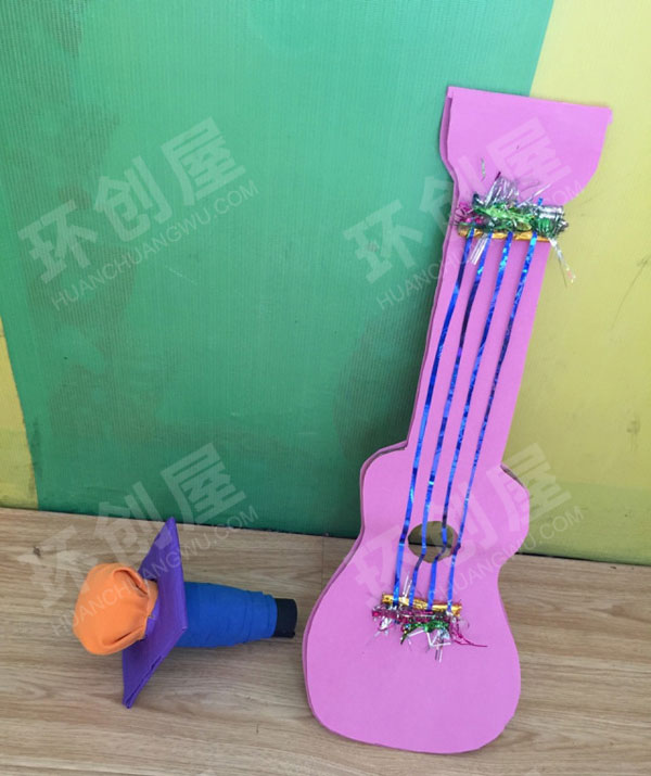 幼儿园表演区手工制作音乐器材图片
