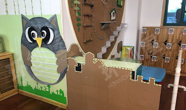 幼儿园森林系猫头鹰墙面布置图片