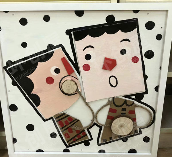 幼儿园硬纸板创意画墙面布置图片