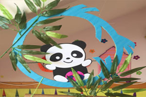 幼儿园可爱熊猫风区域名牌吊饰图片6张
