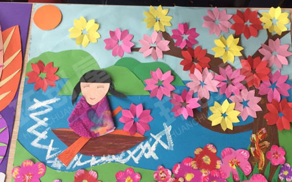 幼儿园走廊墙面展示教师手工作品图片