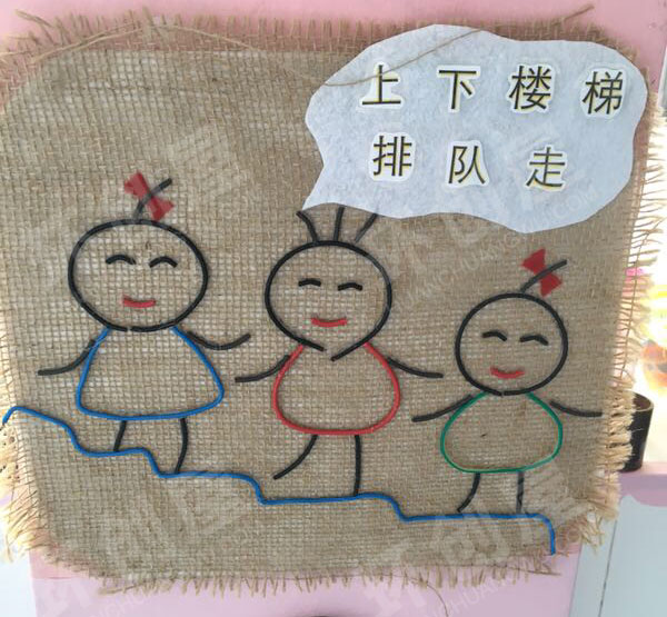 幼儿园走廊墙柱布艺环创图片