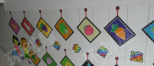 幼儿园走廊作品展示墙图片
