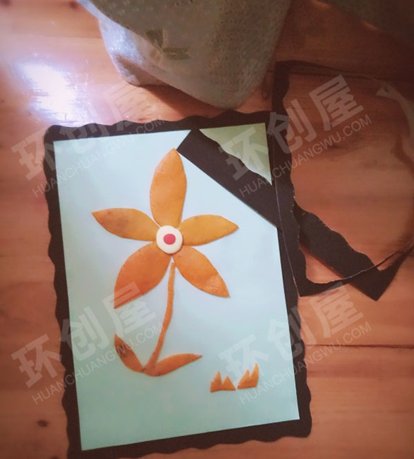 幼儿园窗户简约橘子皮画图片