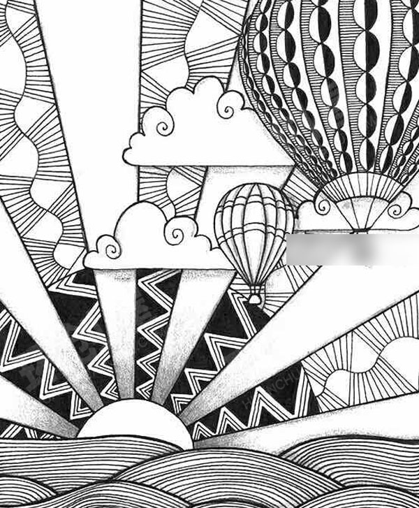 幼儿园高级线描画作品展示图片