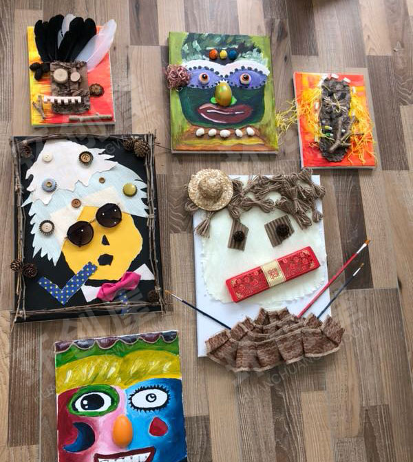幼儿园各种废旧物品手工作品展示图片