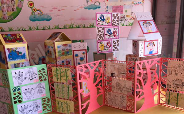 幼儿园刮画水粉画作品展示图片
