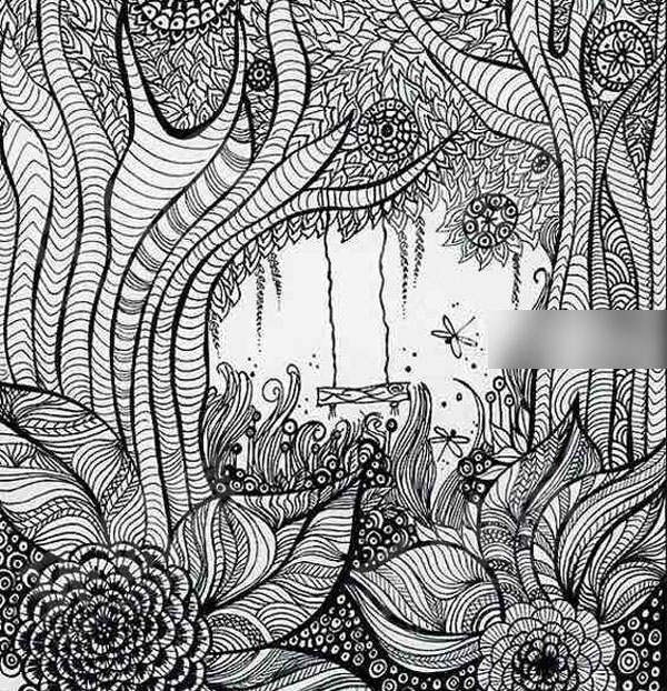 幼儿园高级线描画作品展示图片