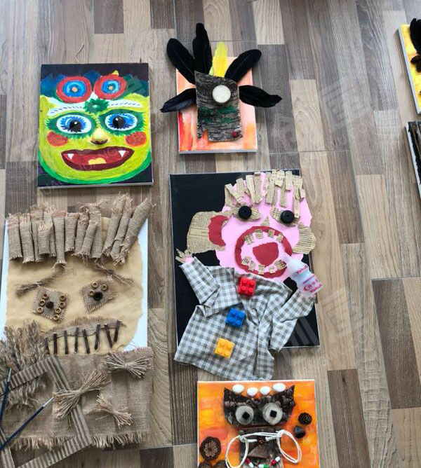幼儿园各种废旧物品手工作品展示图片