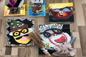 幼儿园各种废旧物品手工作品展示图片4张