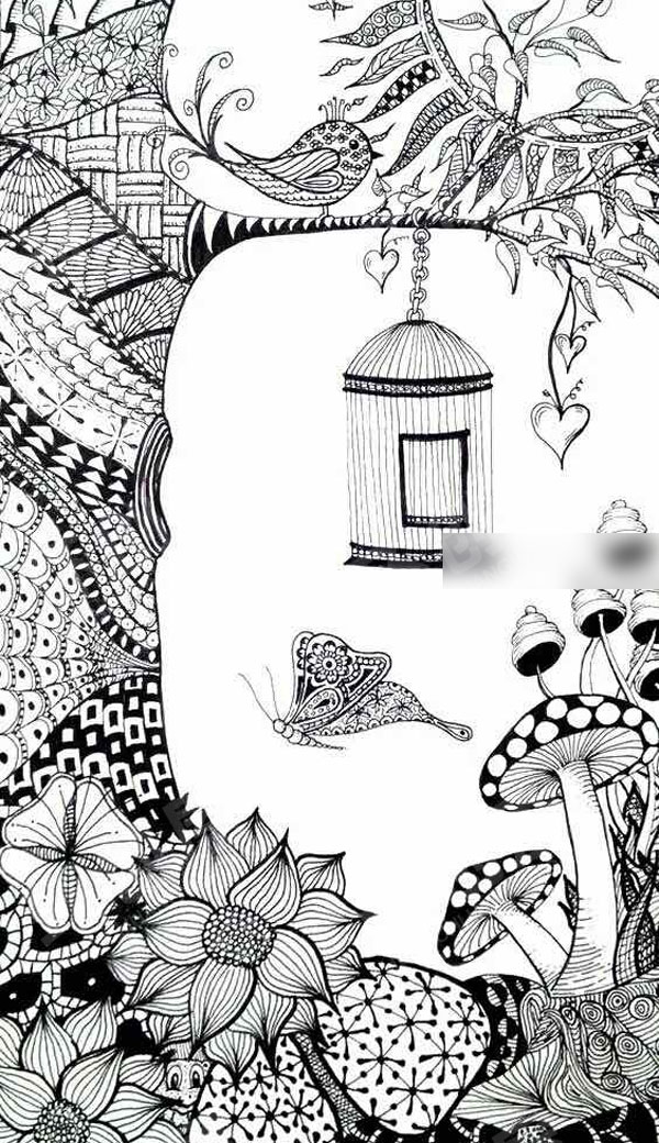 幼儿园高级线描画作品展示图片