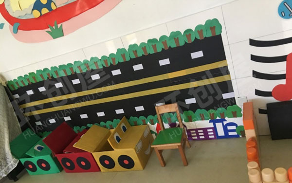 幼儿园建构区马路汽车图片