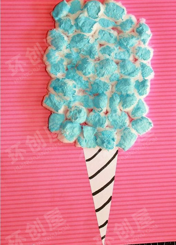 幼儿园美工区手工制作棉花的妙用图片